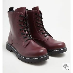 Burgundy LACE-UP COMBAT BOOT (WW)
